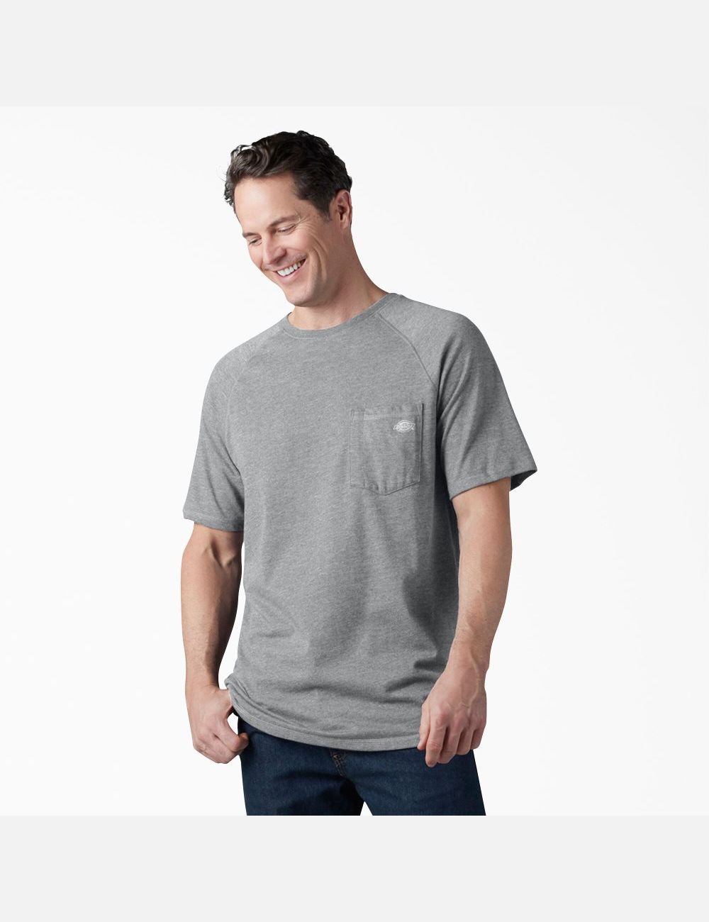 Heather Gray Dickies Cooling Short Sleeve T-Shirts | 584LVPYWH