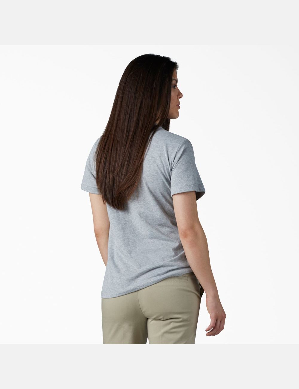 Heather Gray Dickies Graphic Logo T-Shirts | 895YDQAEP