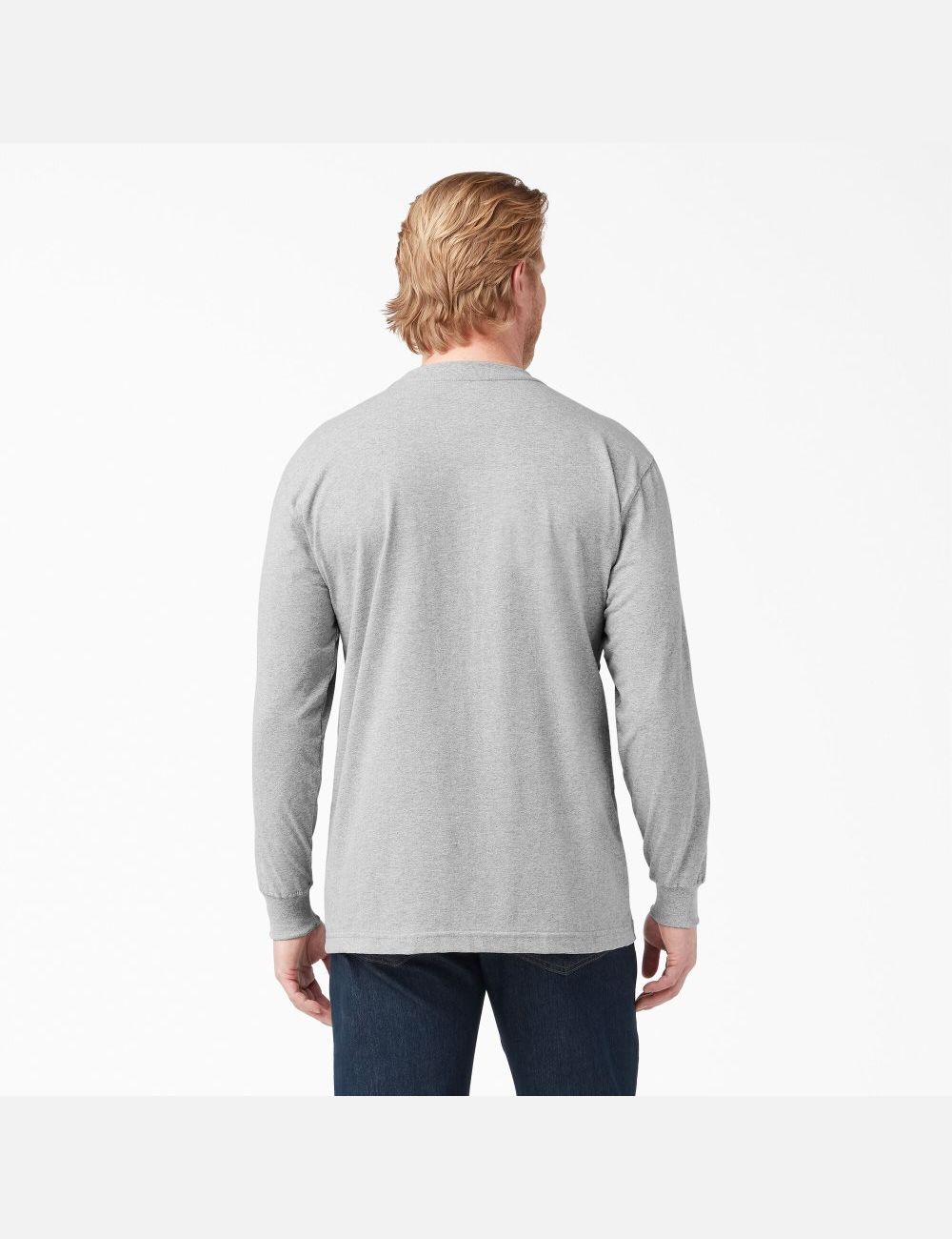 Heather Gray Dickies Heavyweight Crew Neck Long Sleeve T-Shirts | 096INYERC