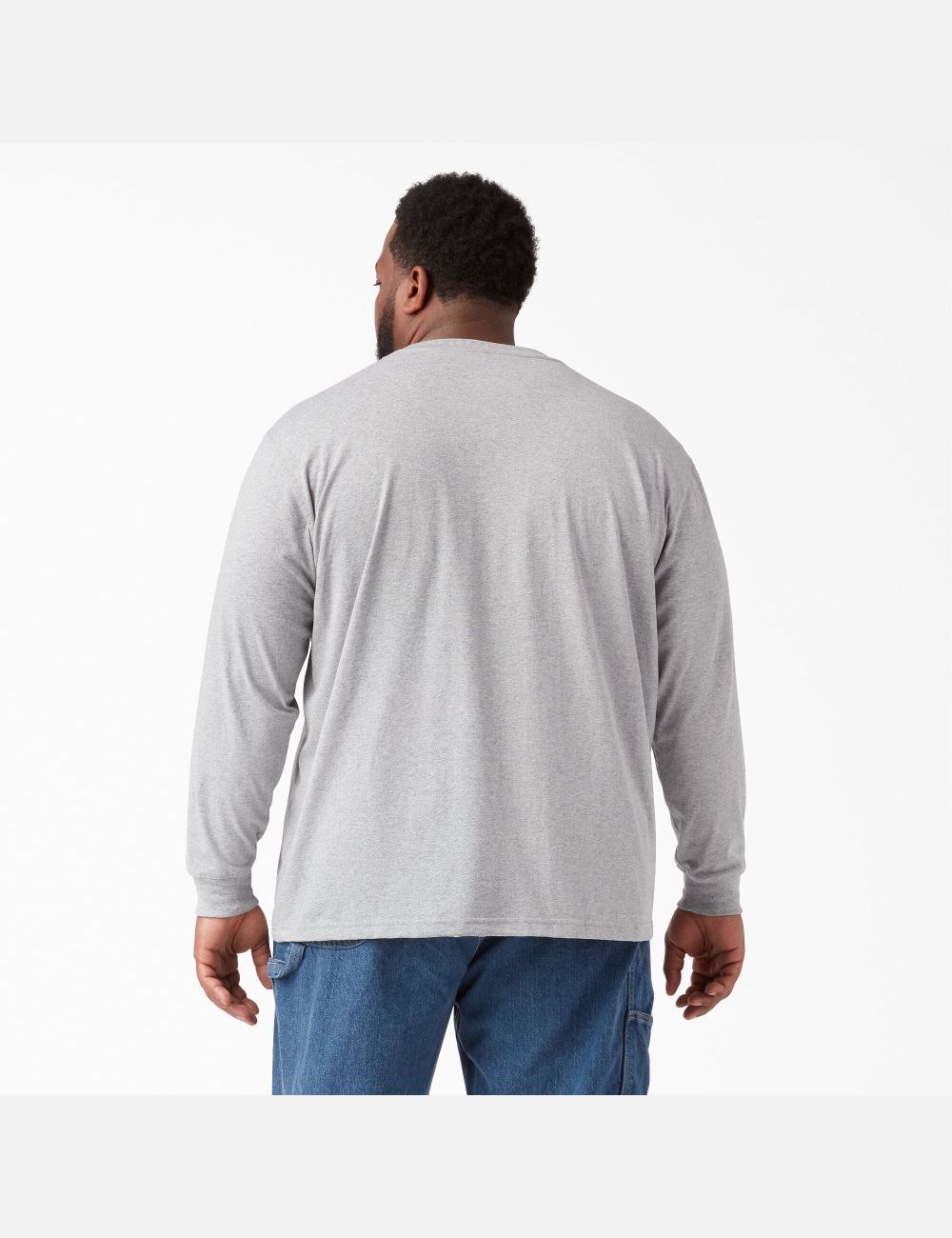 Heather Gray Dickies Heavyweight Crew Neck Long Sleeve T-Shirts | 096INYERC