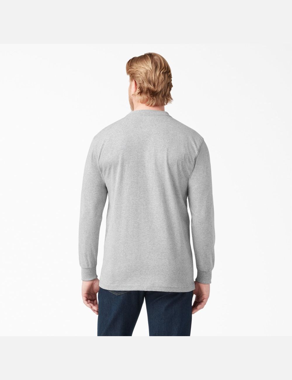 Heather Gray Dickies Long Sleeve Heavyweight Henley T-Shirts | 715UJWIAH