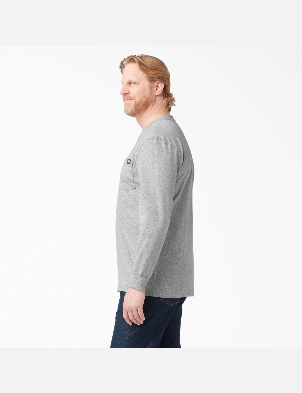 Heather Gray Dickies Long Sleeve Heavyweight Henley T-Shirts | 715UJWIAH