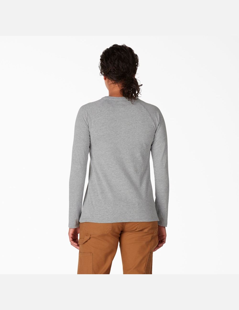 Heather Gray Dickies Long Sleeve T-Shirt Long Sleeve T-Shirts | 840TJGPSA