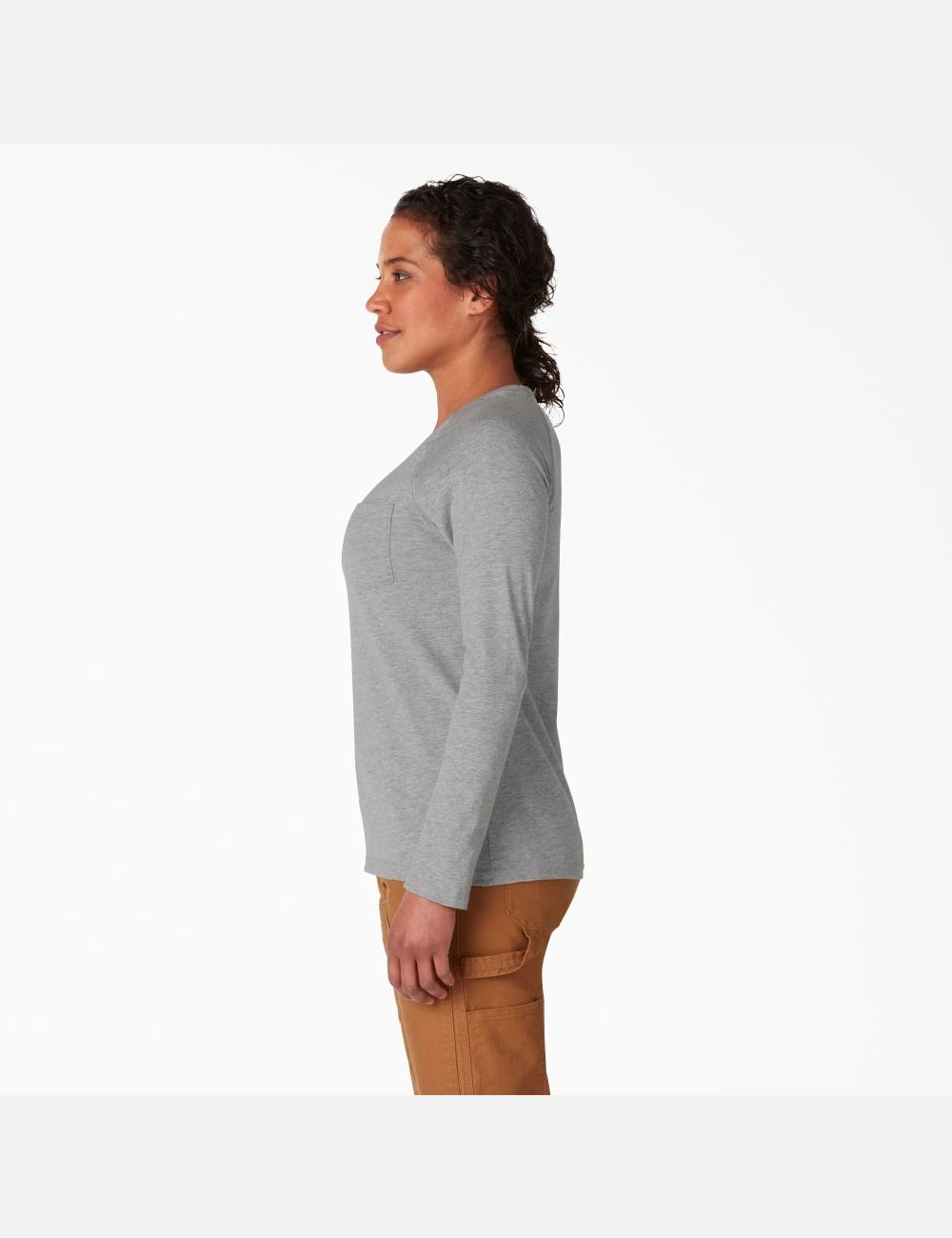 Heather Gray Dickies Long Sleeve T-Shirt Long Sleeve T-Shirts | 840TJGPSA