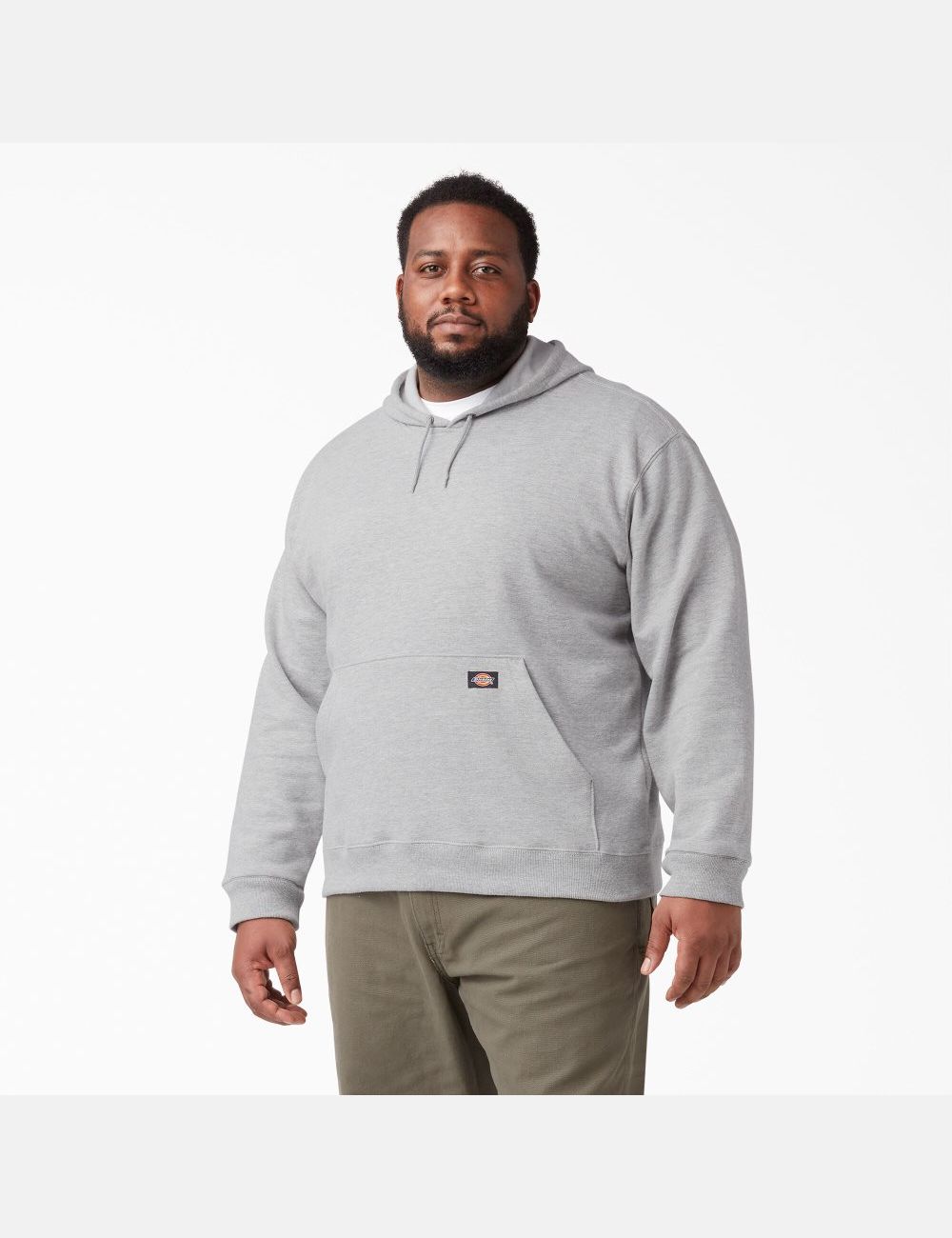 Heather Gray Dickies Midweight Fleece Hoodies | 065MBHTVS