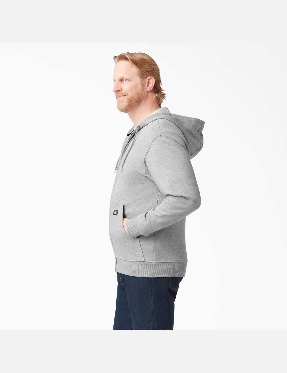 Heather Gray Dickies Midweight Fleece Zip Outerwear | 581RTPMVB