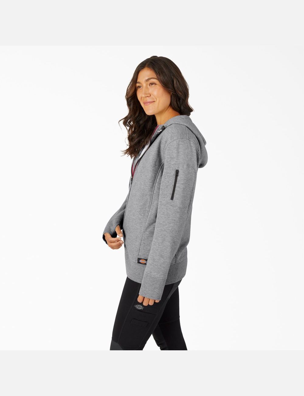 Heather Gray Dickies Performance Workwear Full Zip Fleece Hoodies | 905BYKTVF