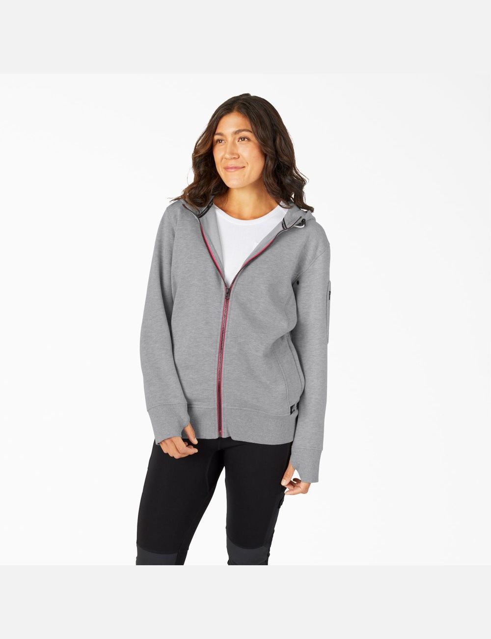 Heather Gray Dickies Performance Workwear Full Zip Fleece Hoodies | 905BYKTVF