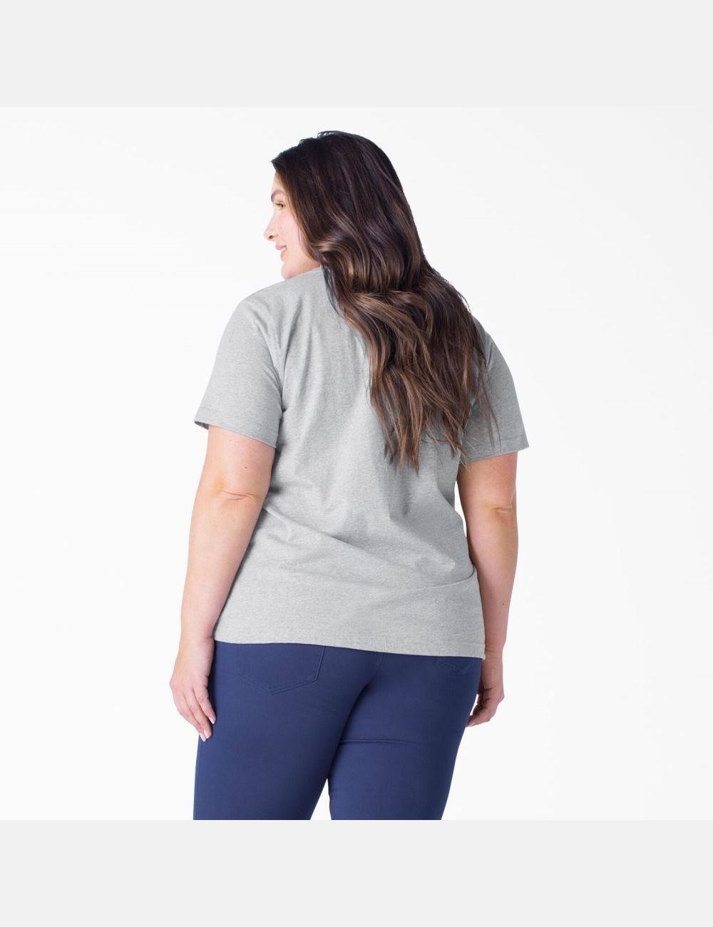 Heather Gray Dickies Plus Heavyweight Short Sleeve T-Shirts | 046MVKIEH