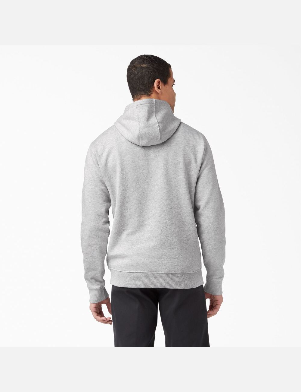 Heather Gray Dickies Script Logo Fleece Hoodies | 923NRIDBL