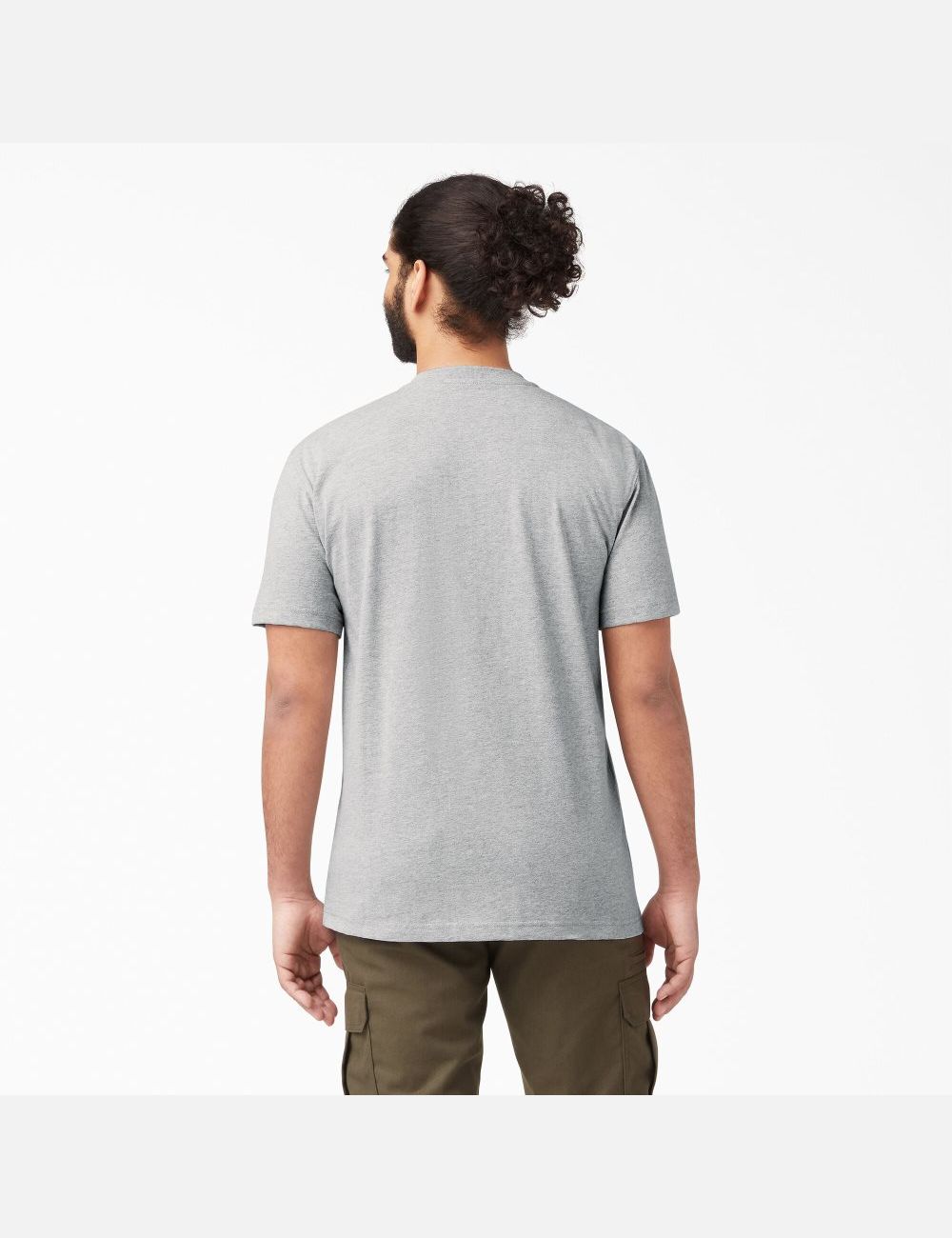 Heather Gray Dickies Short Sleeve Heavyweight Henley Shirts | 031FRKMGT