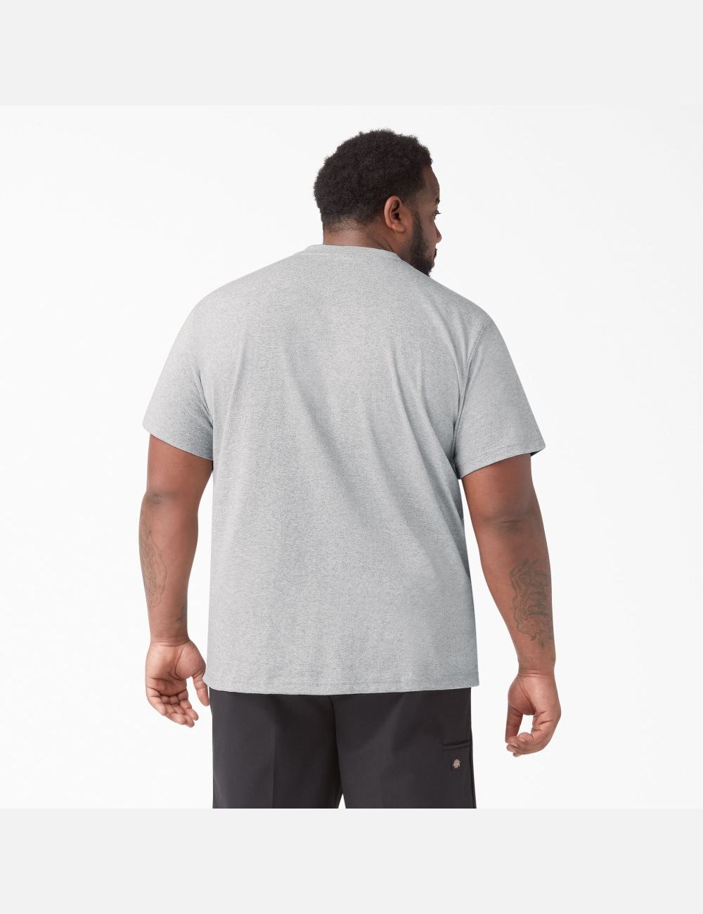 Heather Gray Dickies Short Sleeve Heavyweight Henley Shirts | 031FRKMGT