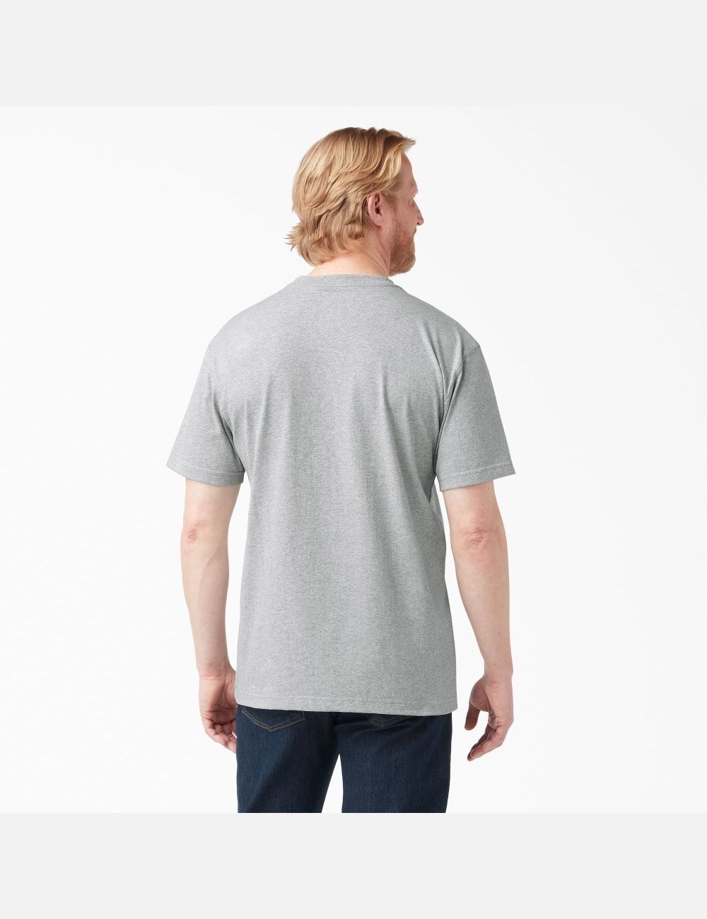 Heather Gray Dickies Short Sleeve Heavyweight Shirts | 395WGUYXR