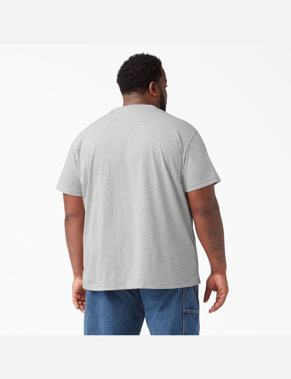 Heather Gray Dickies Short Sleeve Heavyweight Shirts | 395WGUYXR