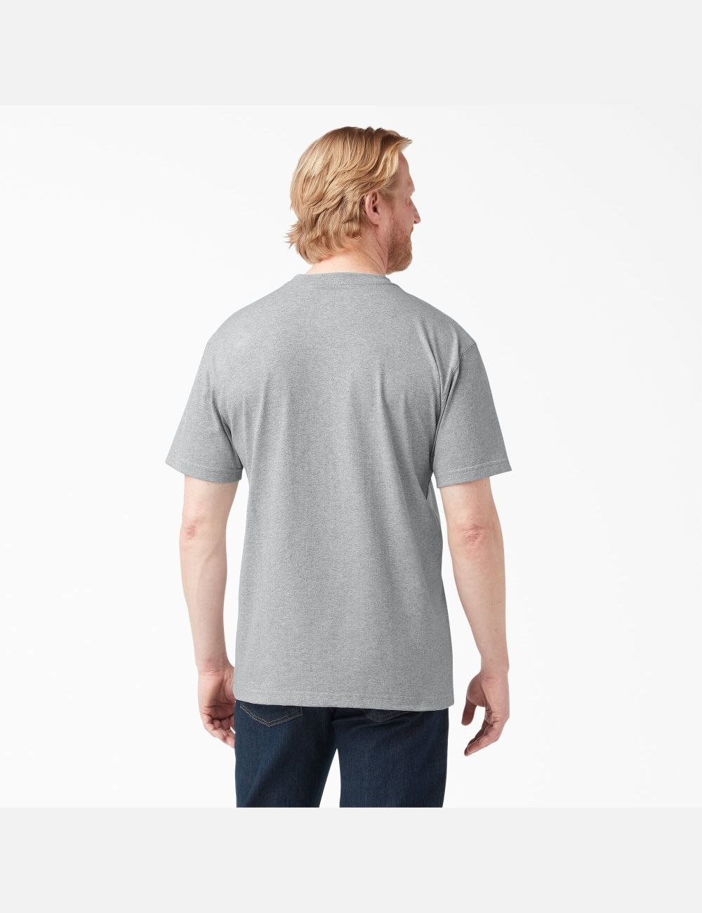 Heather Gray Dickies Short Sleeve Heavyweight Crew Neck Shirts | 859NWMZAQ