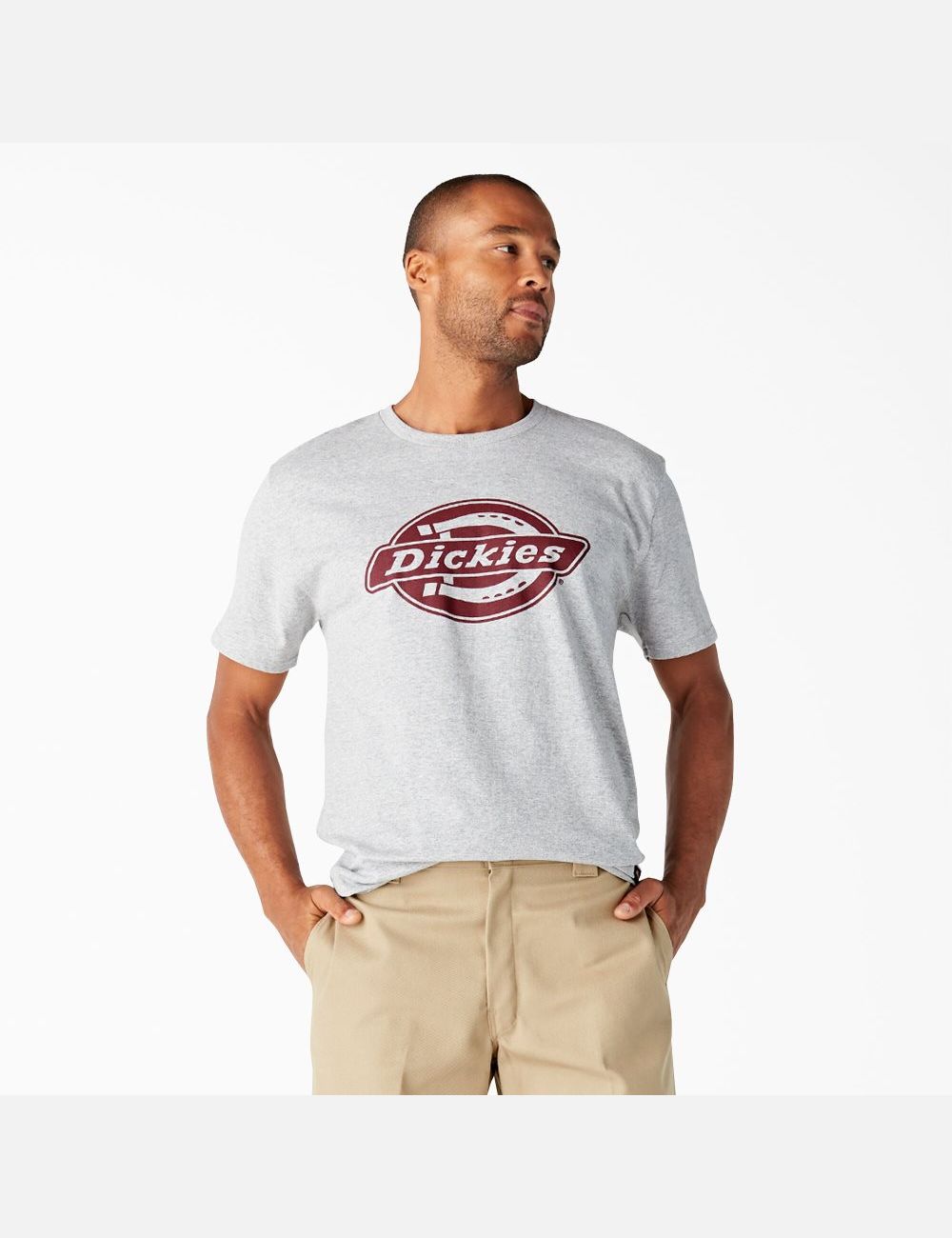 Heather Gray Dickies Short Sleeve Relaxed Fit Graphic T-Shirts | 061JDOFWU