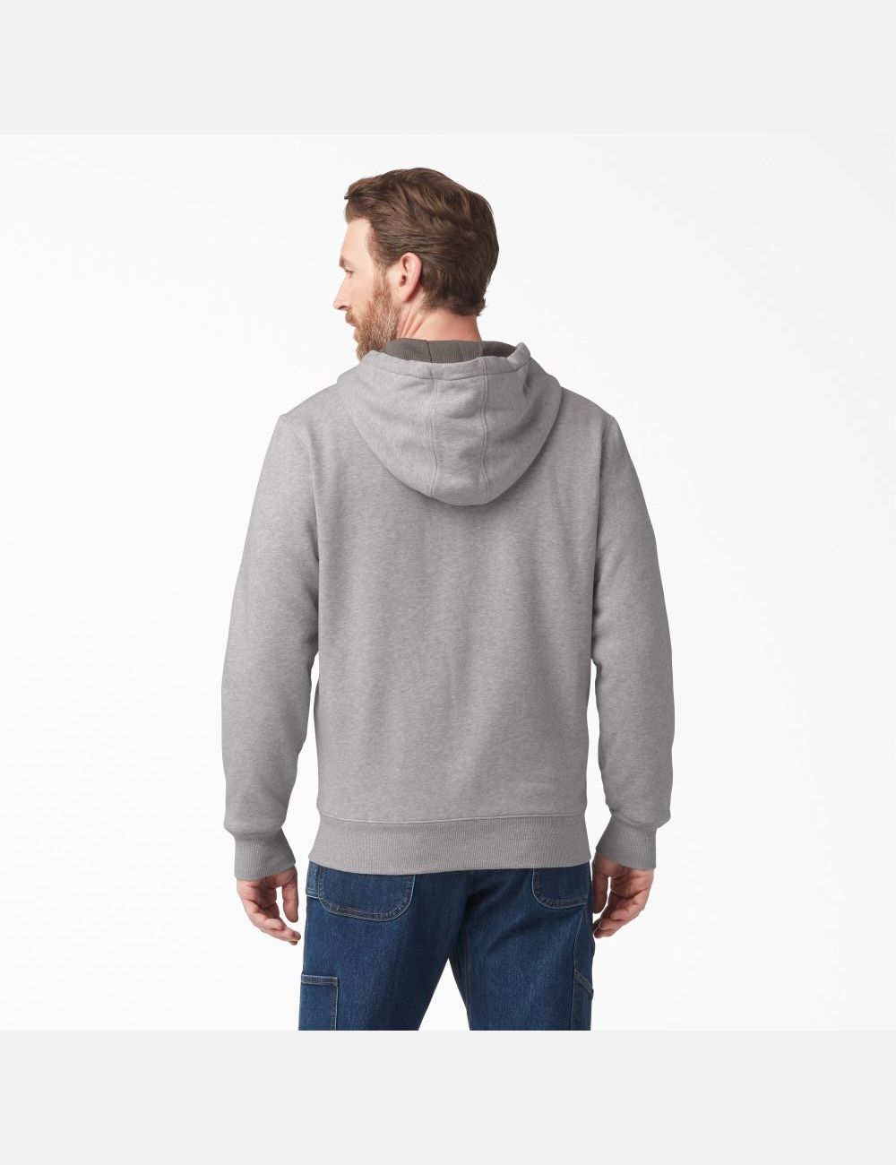 Heather Gray Dickies Thermal Lined Full-Zip Fleece with DWR Hoodies | 891CXKNIF