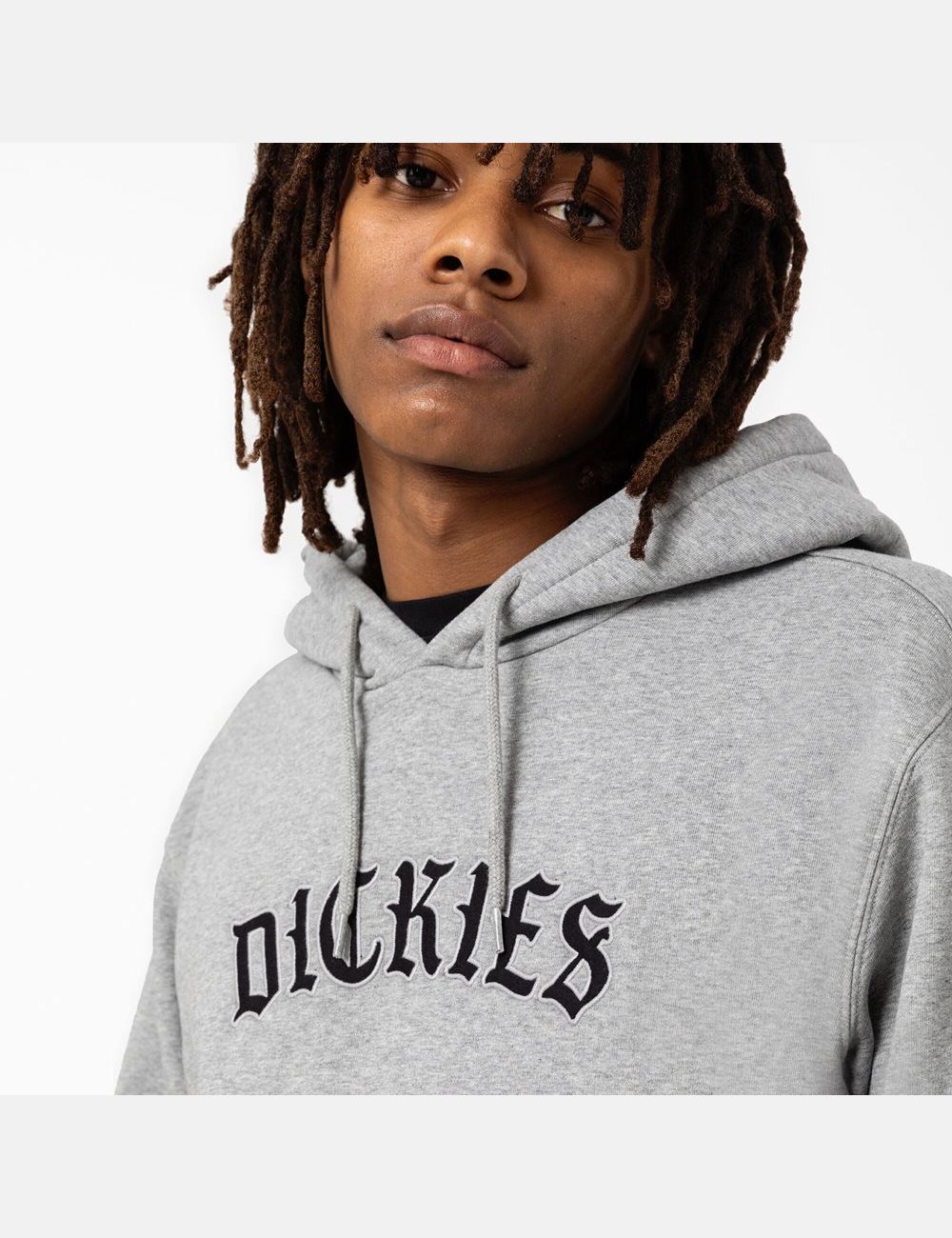 Heather Gray Dickies Union Springs Logo Hoodies | 613TRLJNS