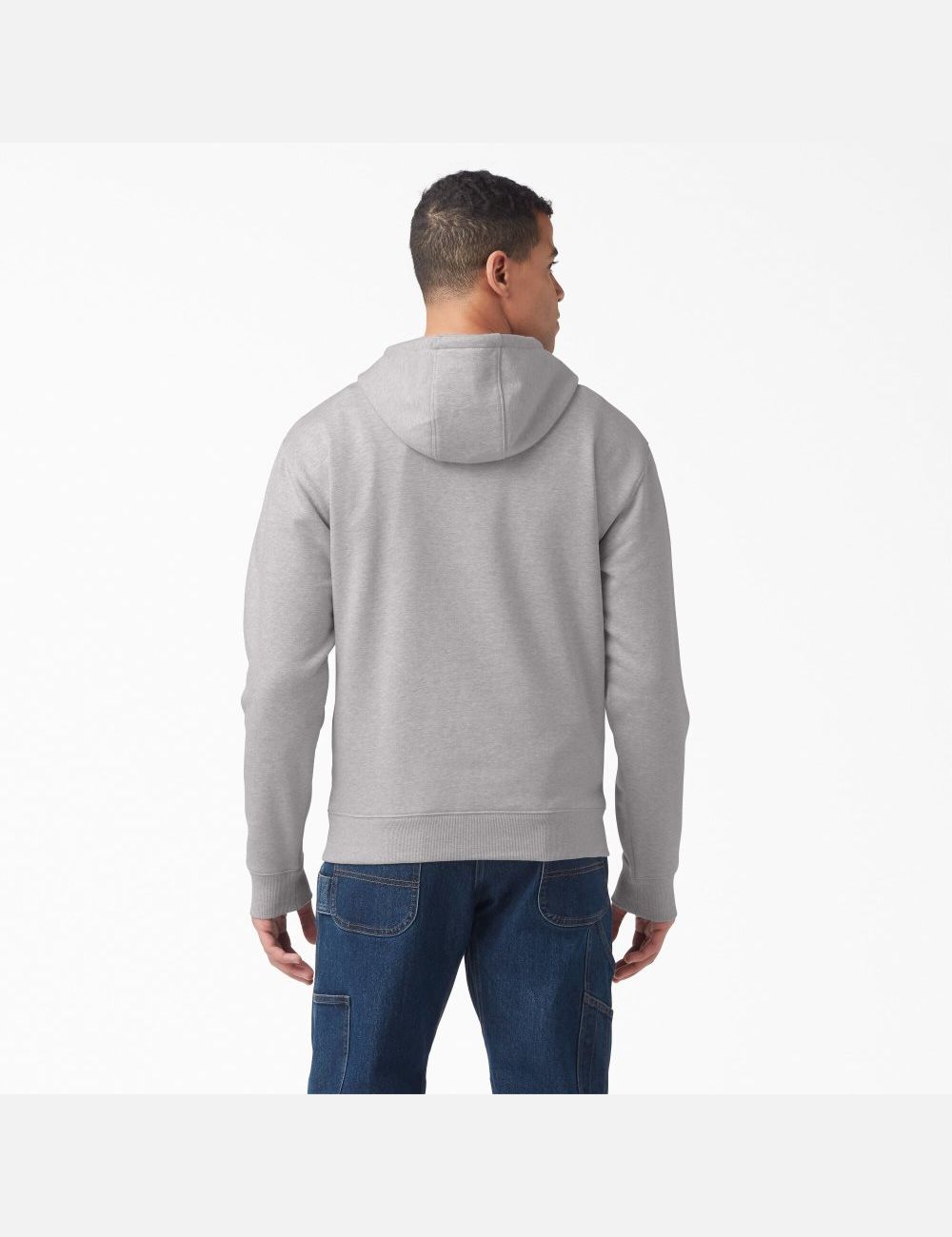 Heather Gray Dickies Water Repellent Tri-Color Logo Hoodies | 725ZOMACJ