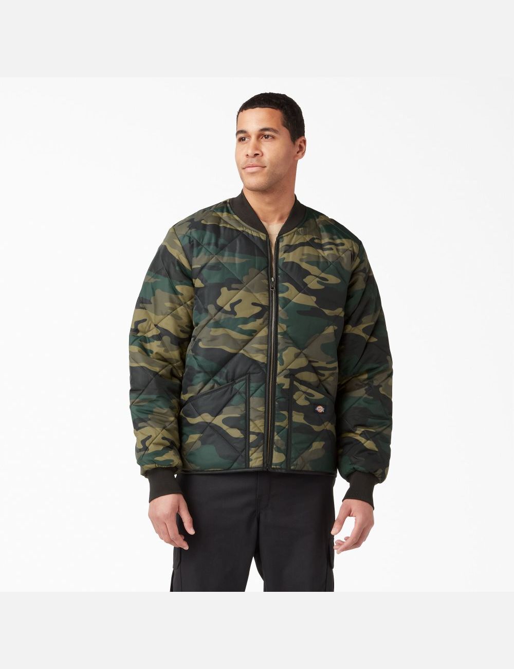 Hunter Green Camo Dickies Camo Diamond Quilted Coats & Jackets | 876SKFPAU