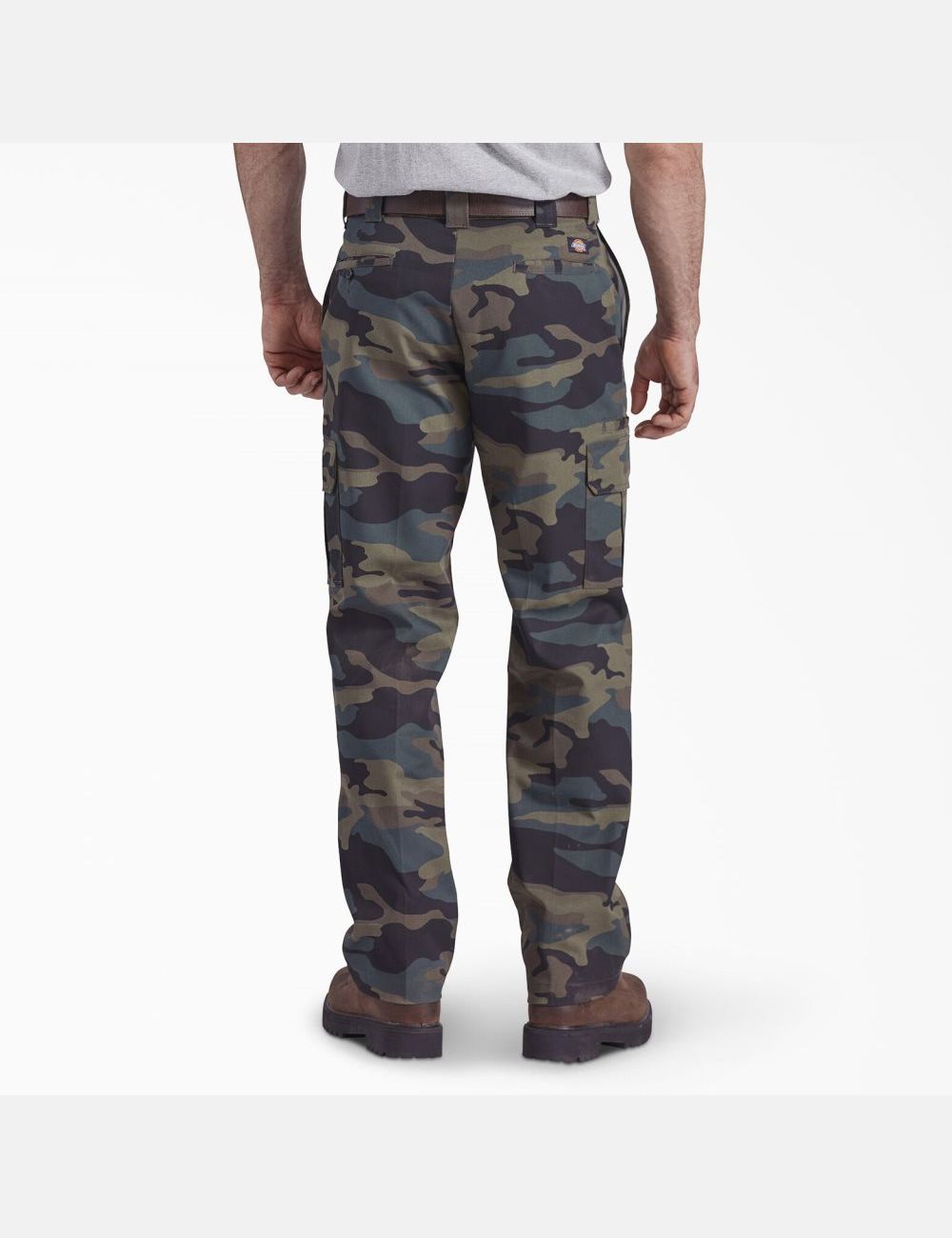 Hunter Green Camo Dickies FLEX Regular Fit Straight Leg Pants | 148CFQHTI