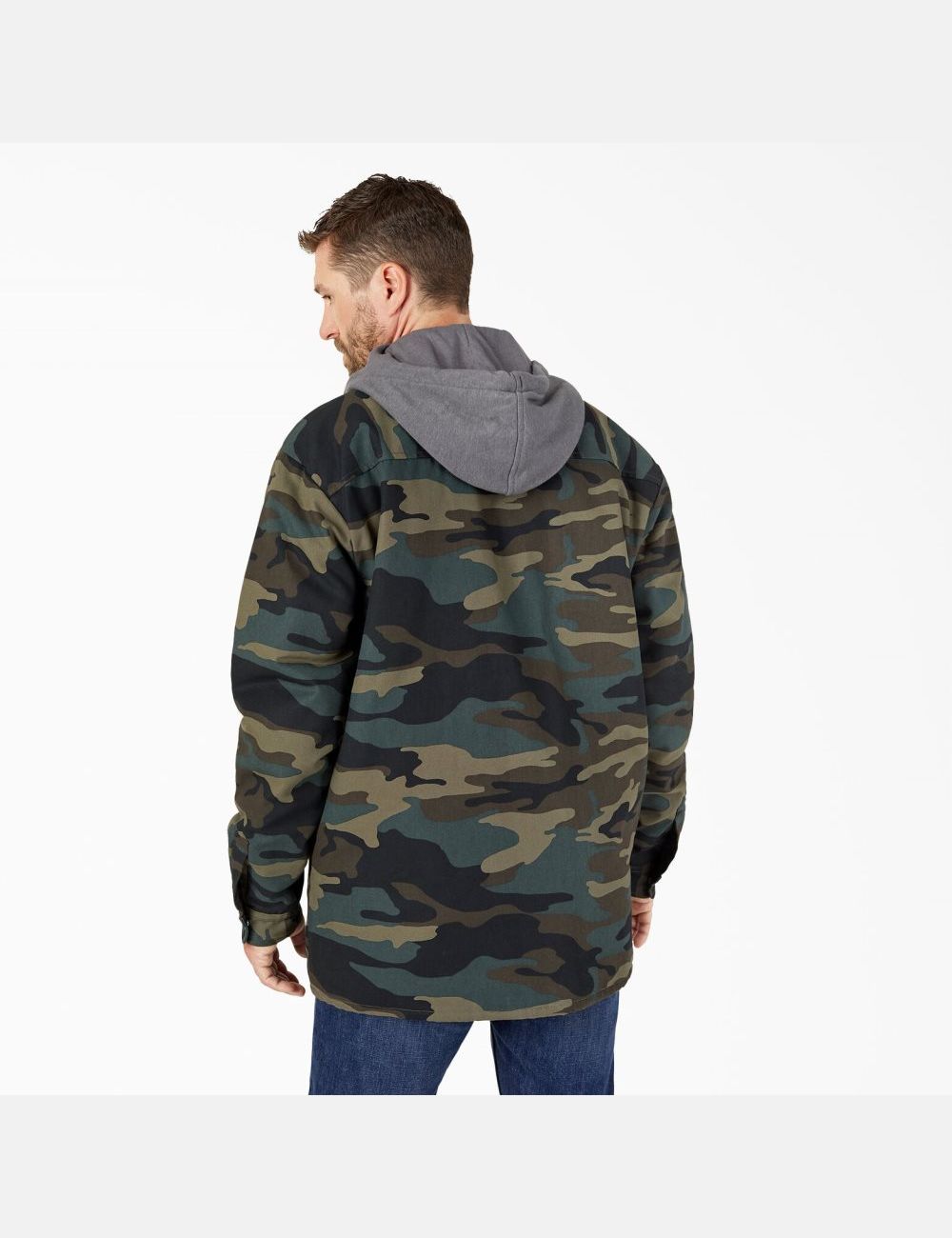 Hunter Green Camo Dickies Hydroshield Duck Hooded Coats & Jackets | 741FZOMYR