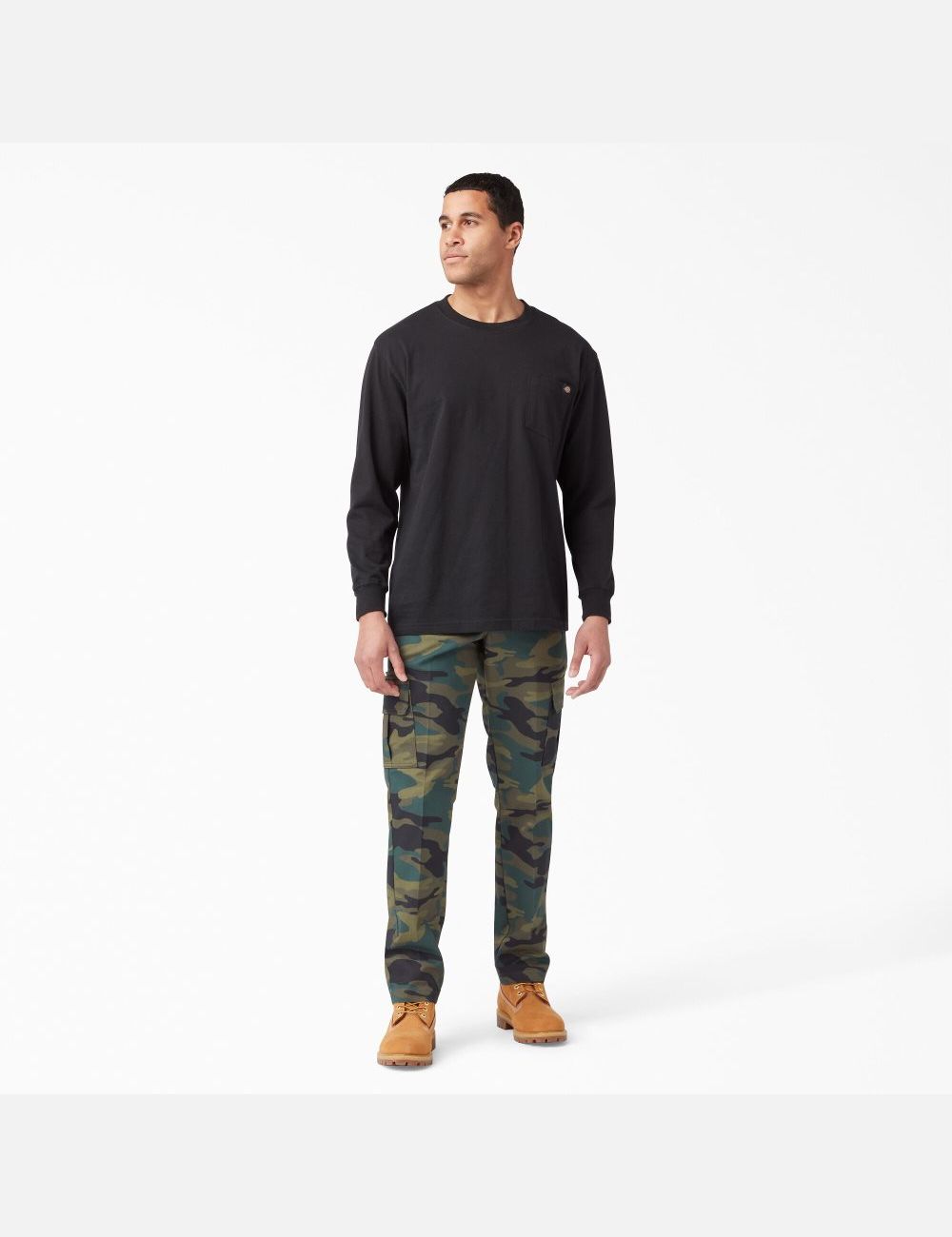 Hunter Green Camo Dickies Slim Fit Straight Leg Cargo Pants | 361MFVBIE