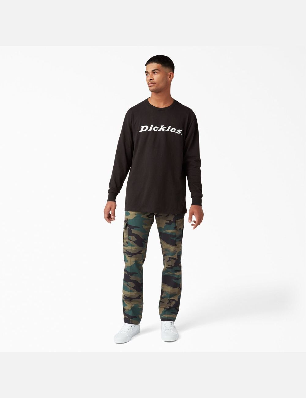 Hunter Green Camo Dickies Slim Fit Straight Leg Cargo Pants | 361MFVBIE