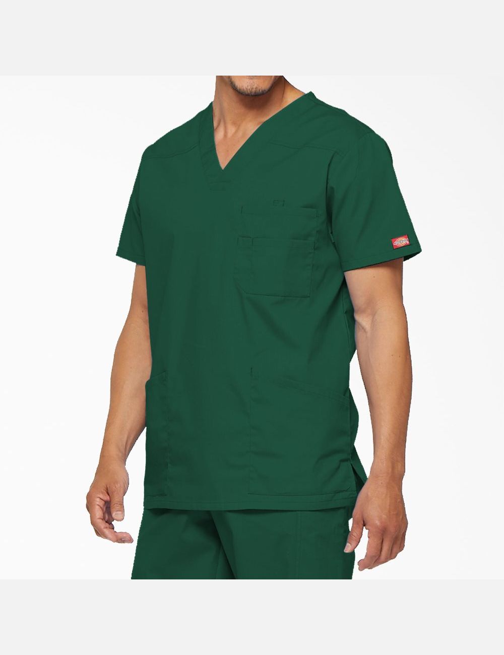 Hunter Green Dickies EDS Signature V-Neck Top Scrubs | 896GXRLQA