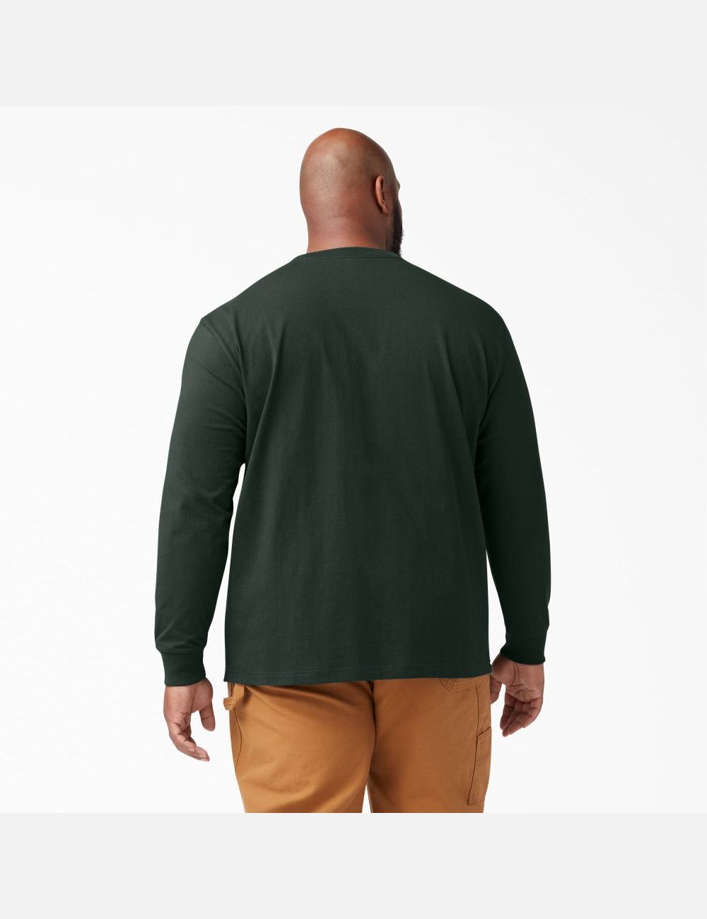 Hunter Green Dickies Heavyweight Crew Neck Shirts | 206JLCPMK