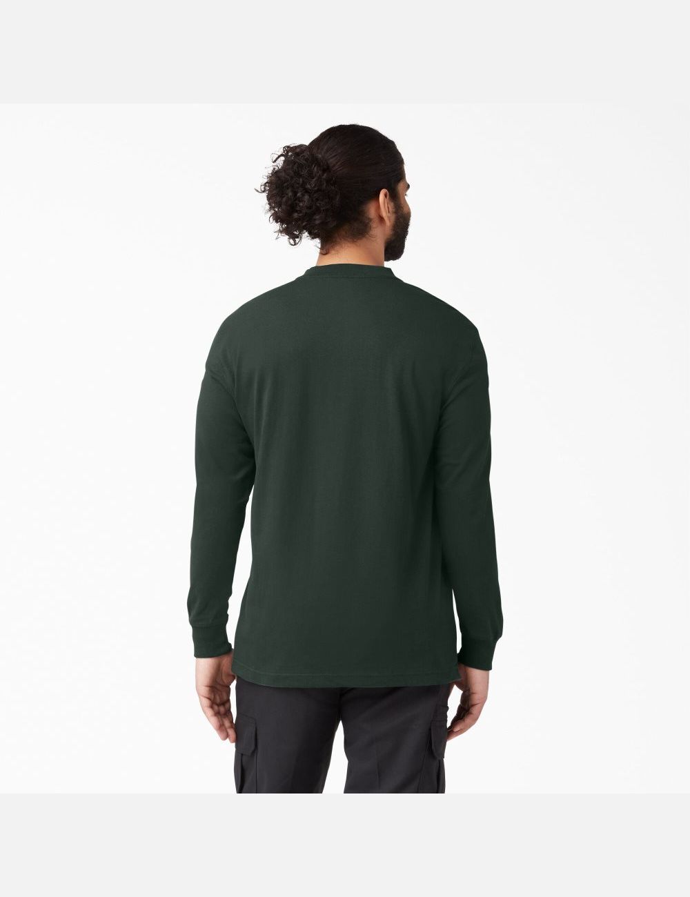 Hunter Green Dickies Long Sleeve Heavyweight Henley Shirts | 428YWZIXF