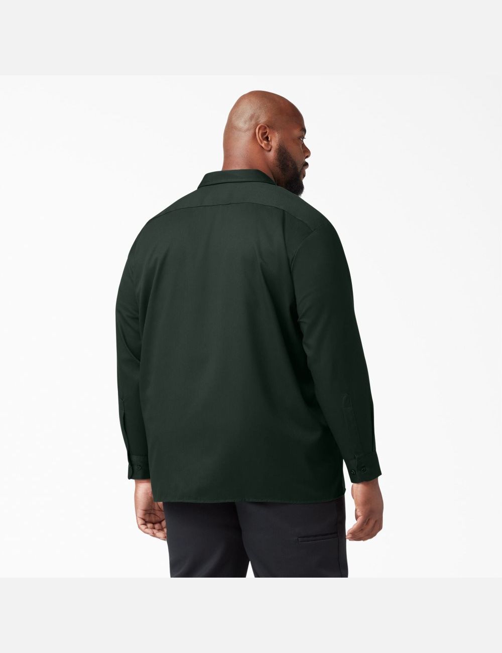 Hunter Green Dickies Long Sleeve Work Shirts | 405PVYTCA