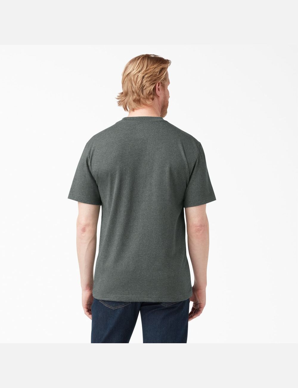 Hunter Green Dickies Short Sleeve Heavyweight Heathered Shirts | 726YHTFAD