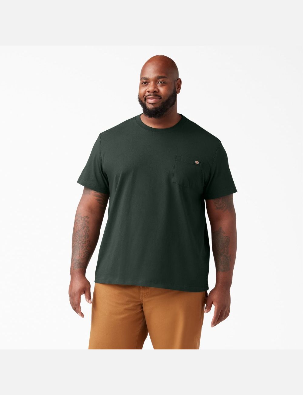 Hunter Green Dickies Short Sleeve Heavyweight T-Shirts | 871UTDAGK