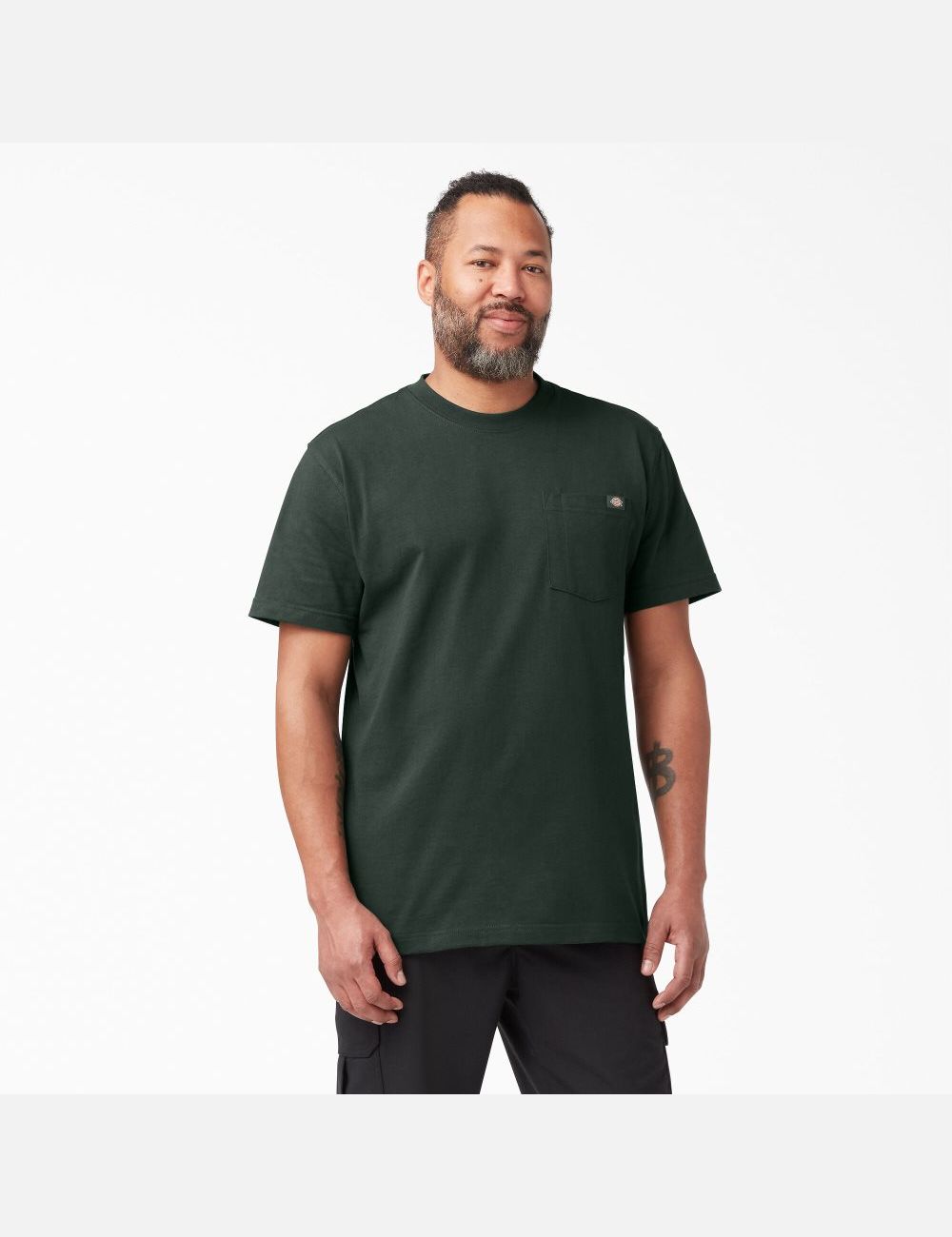 Hunter Green Dickies Short Sleeve Heavyweight Shirts | 950ZEFGAB