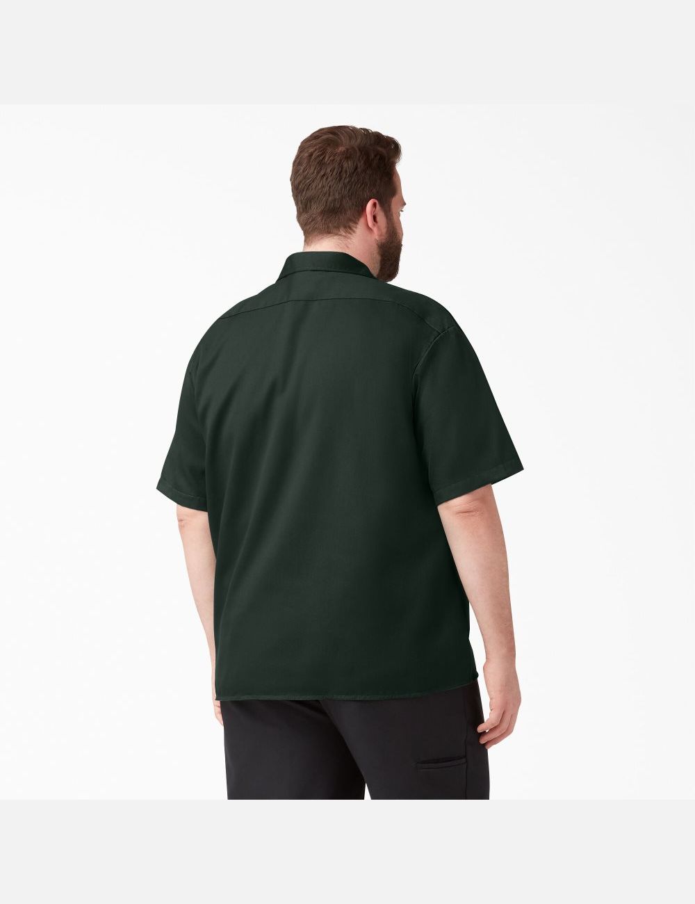 Hunter Green Dickies Short Sleeve Shirts | 968KALNRB