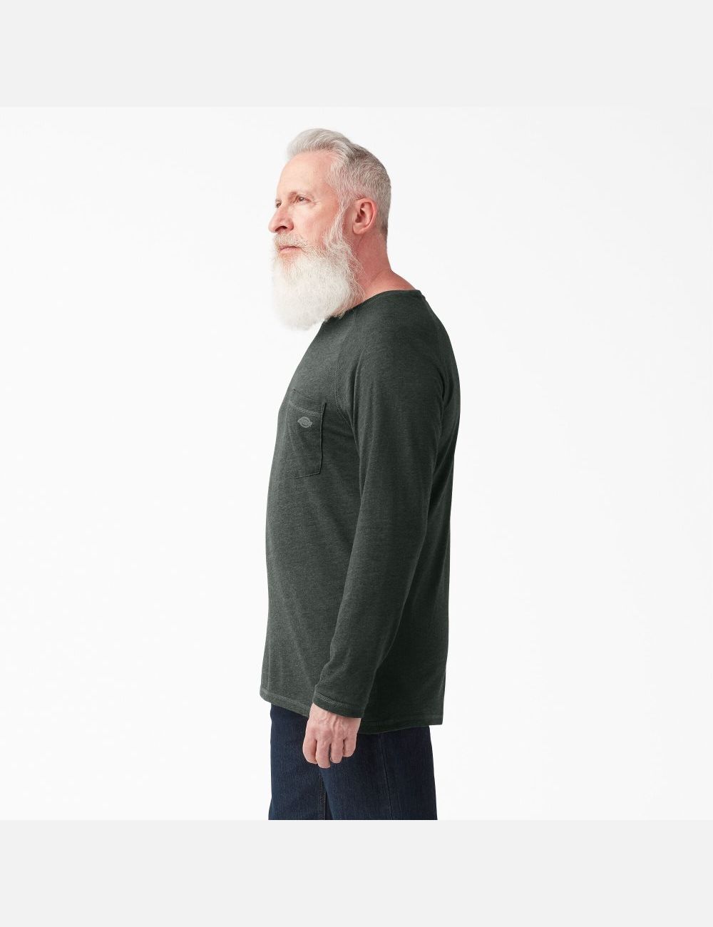 Hunter Green Heather Dickies Cooling Long Sleeve Shirts | 825KFGQSP