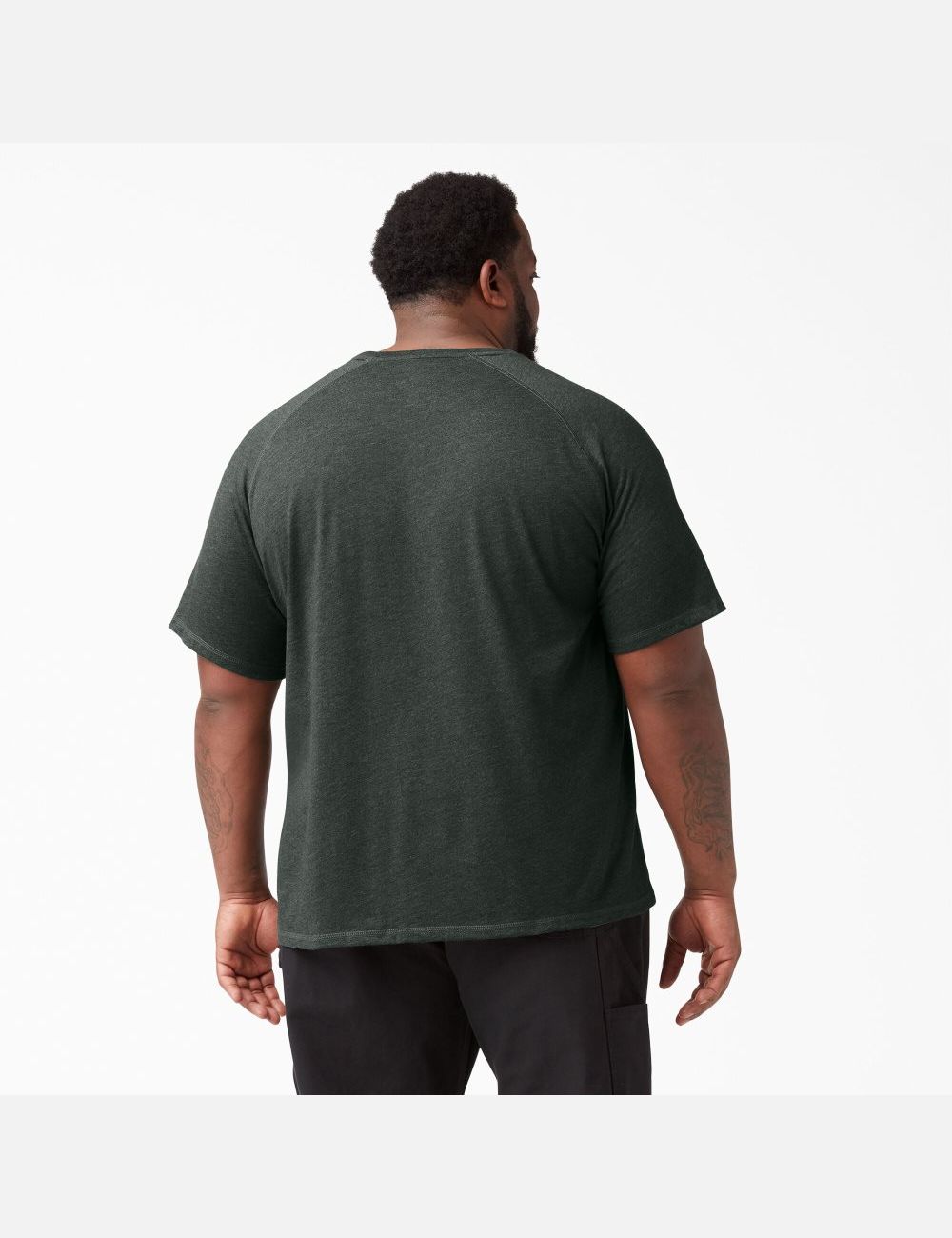 Hunter Green Heather Dickies Cooling Short Sleeve Shirts | 746GXTWSQ