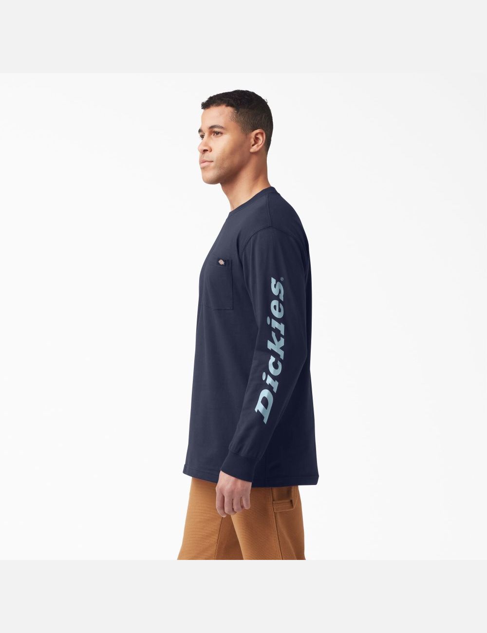 Ink Navy Dickies Graphic Long Sleeve T-Shirts | 510YNMFAB