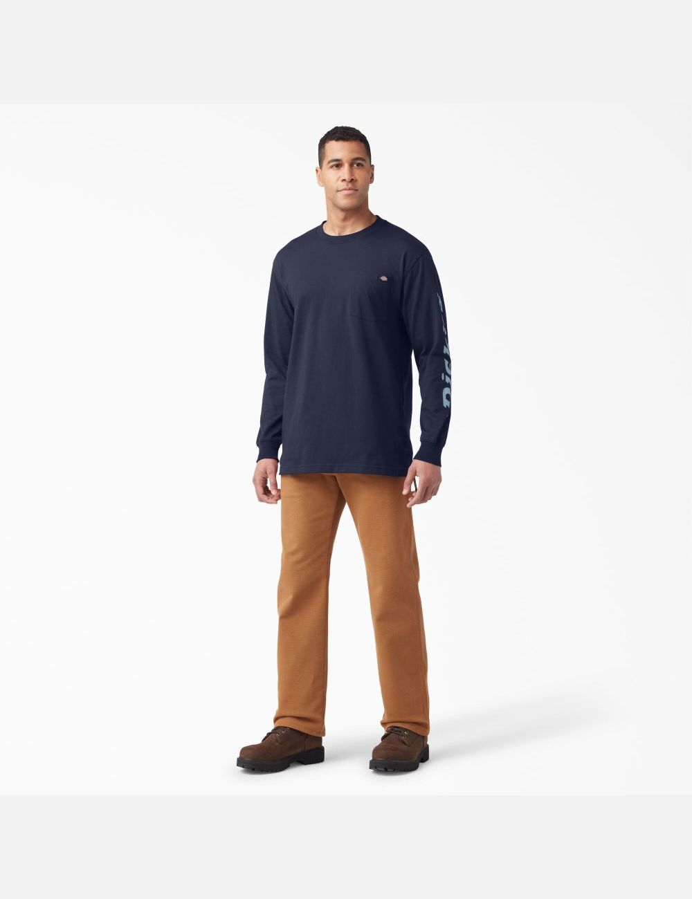 Ink Navy Dickies Graphic Long Sleeve T-Shirts | 510YNMFAB