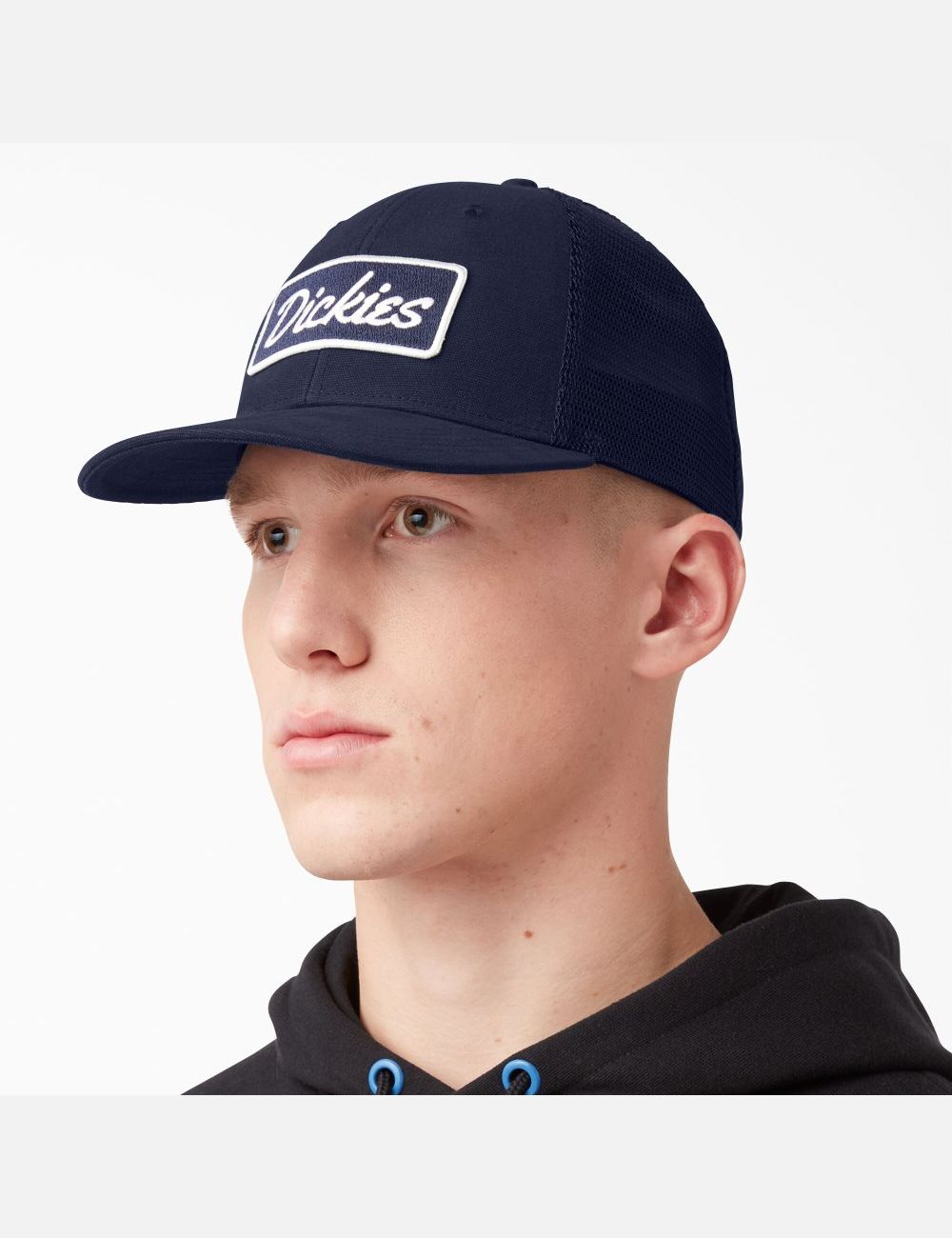 Ink Navy Dickies Patch Logo Trucker Hats | 793IQFAUO