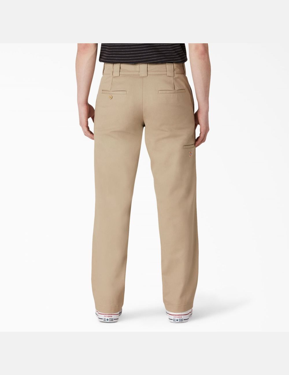 Khaki Dickies Flat Front Double Knee Pants | 740EDVAKB