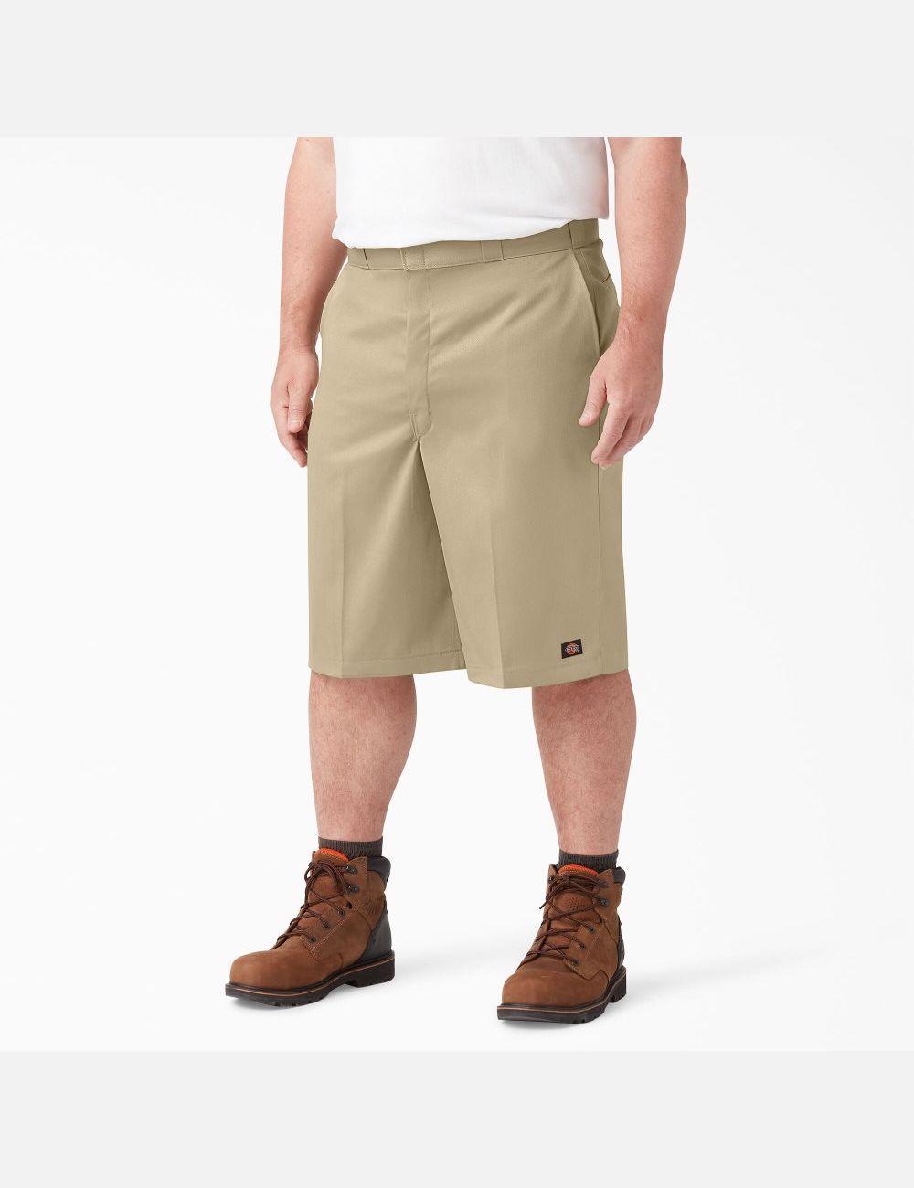 Khaki Dickies Loose Fit Flat Front Shorts | 027NMZDUP