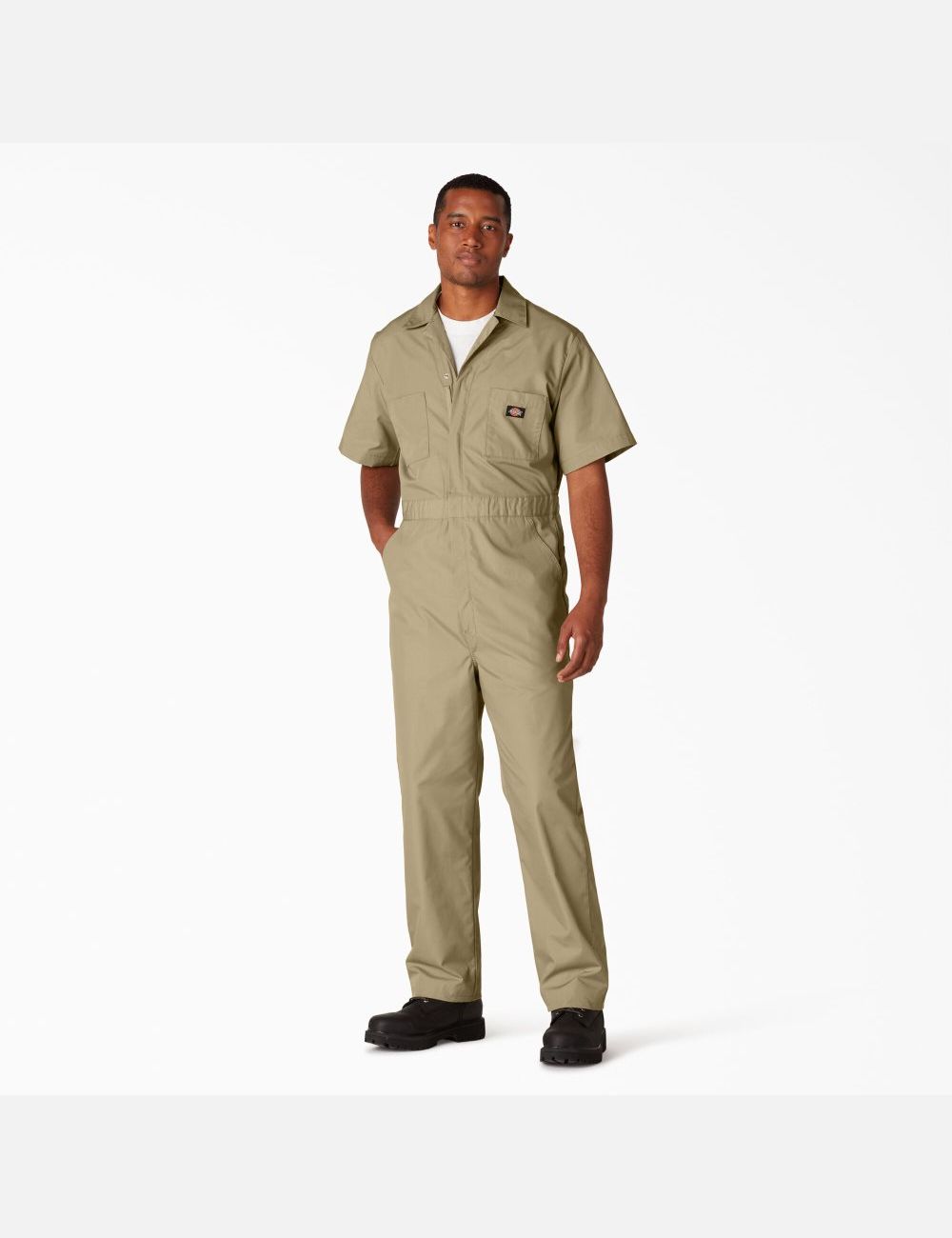 Khaki Dickies Short Sleeve Coveralls | 680RVOFXQ