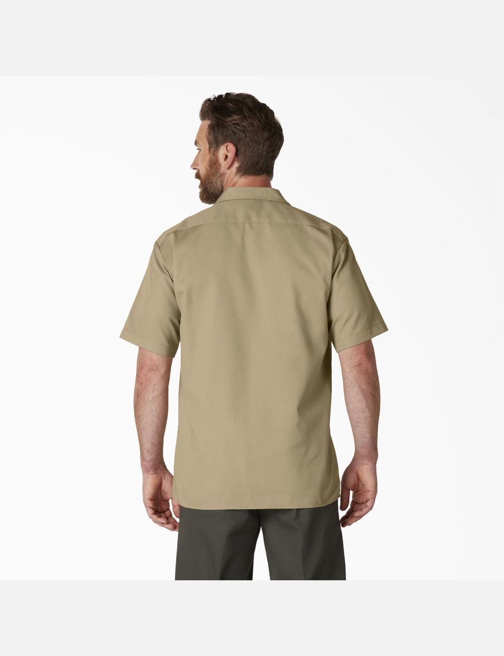 Khaki Dickies Short Sleeve Shirts | 412TKDMBV