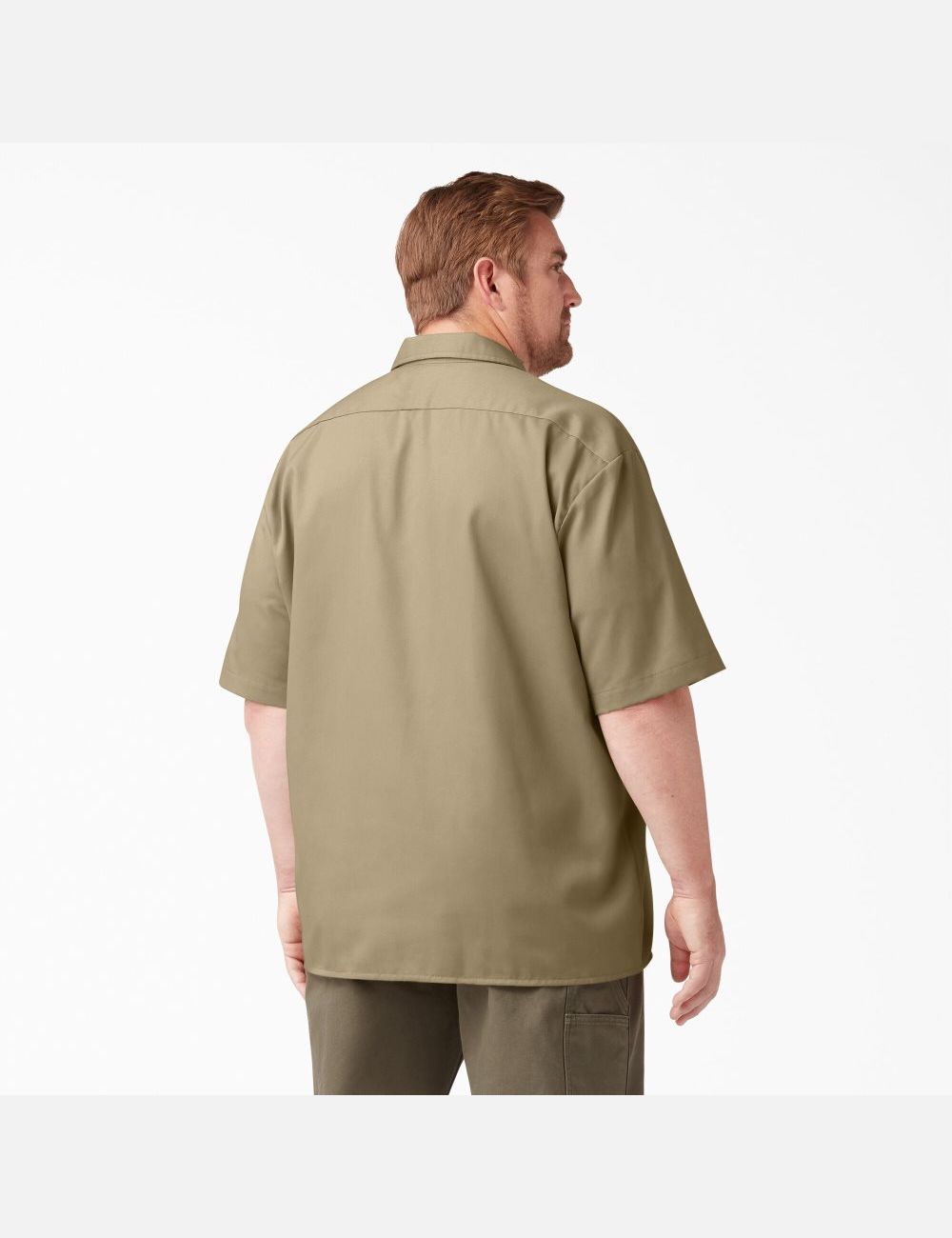 Khaki Dickies Short Sleeve Shirts | 412TKDMBV