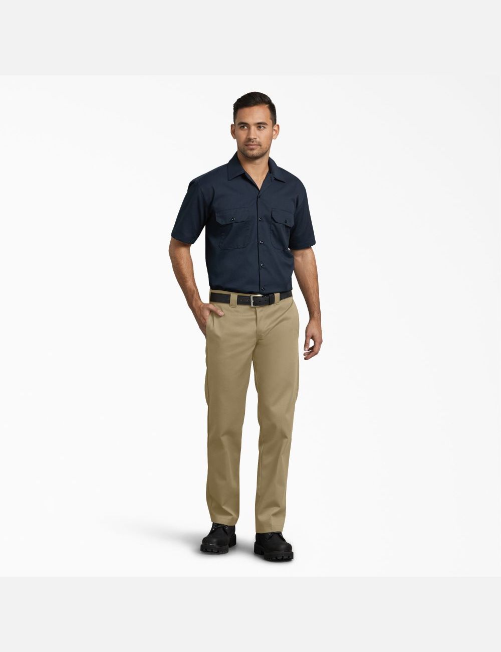 Khaki Dickies Slim Fit Straight Leg Work Pants | 546INYUES