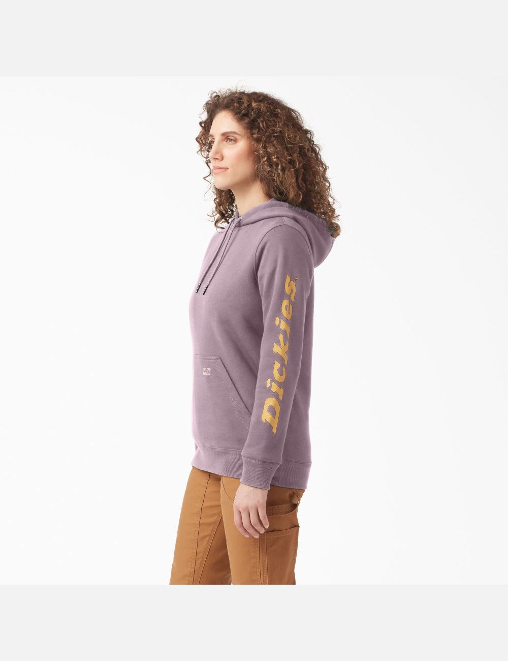 Lilac Dickies Heavyweight Logo Sleeve Hoodies | 371MQTSVO