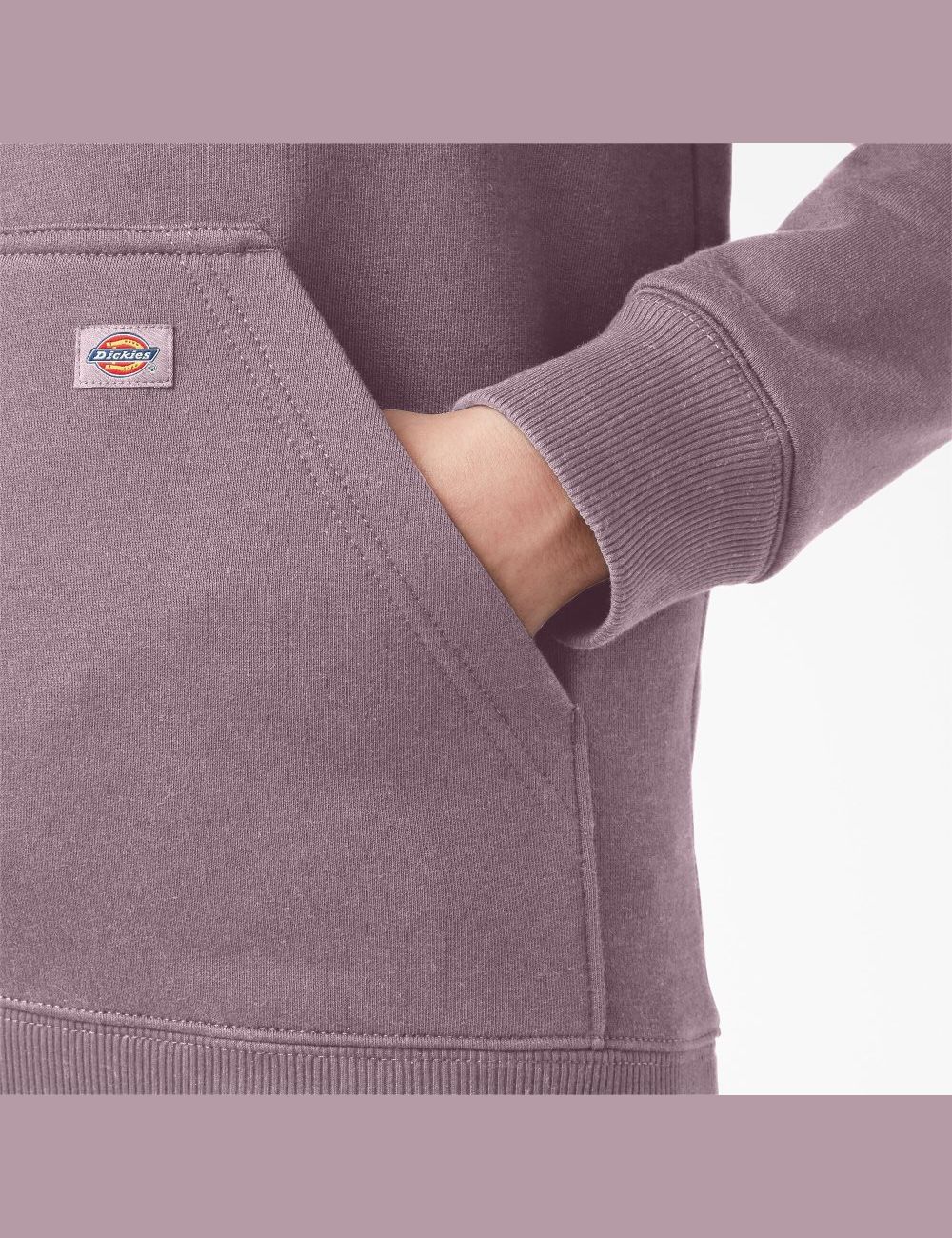 Lilac Dickies Heavyweight Logo Sleeve Hoodies | 371MQTSVO