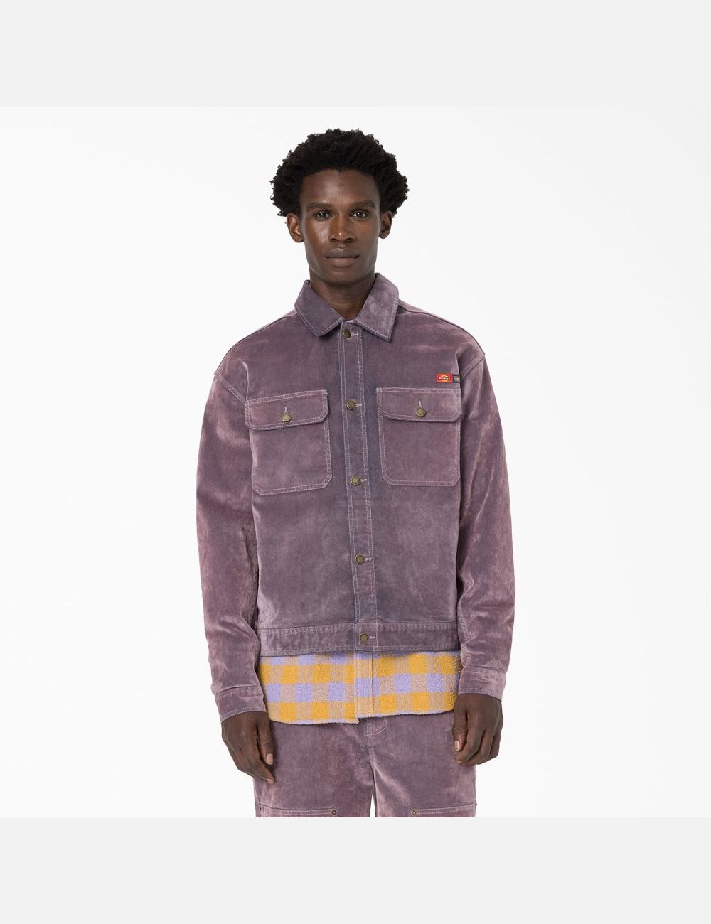 Lilac Dickies Opening Ceremony Flock Denim Utility Coats & Jackets | 195KYXFLP